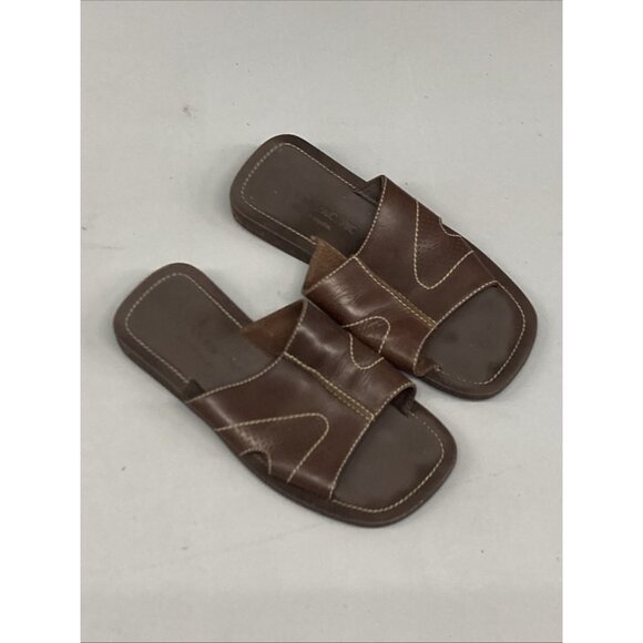 Op Sandals Surf Slip On Leather Slides   Ocean Pacific Brown Mens Sz 8 - Picture 1 of 6